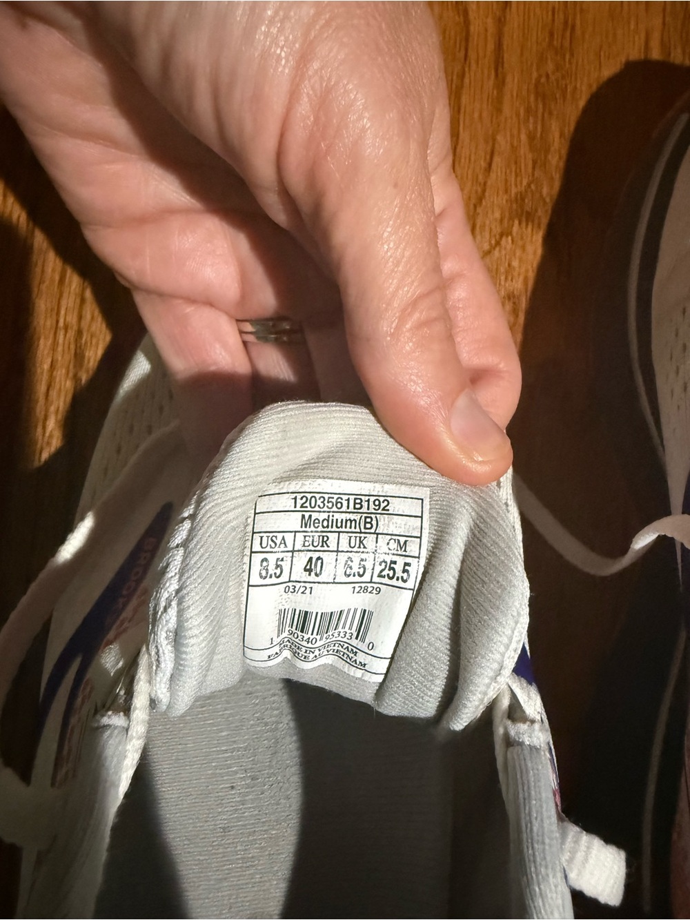 Brooks White Running Shoes with Pink and Purple Accents - Picture 4 of 5